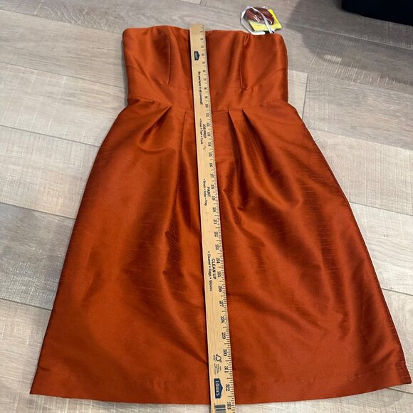 ALFRED SUNG BURNT ORANGE SIZE 10 STRAPLESS DRESS NEW - Picture 3 of 11